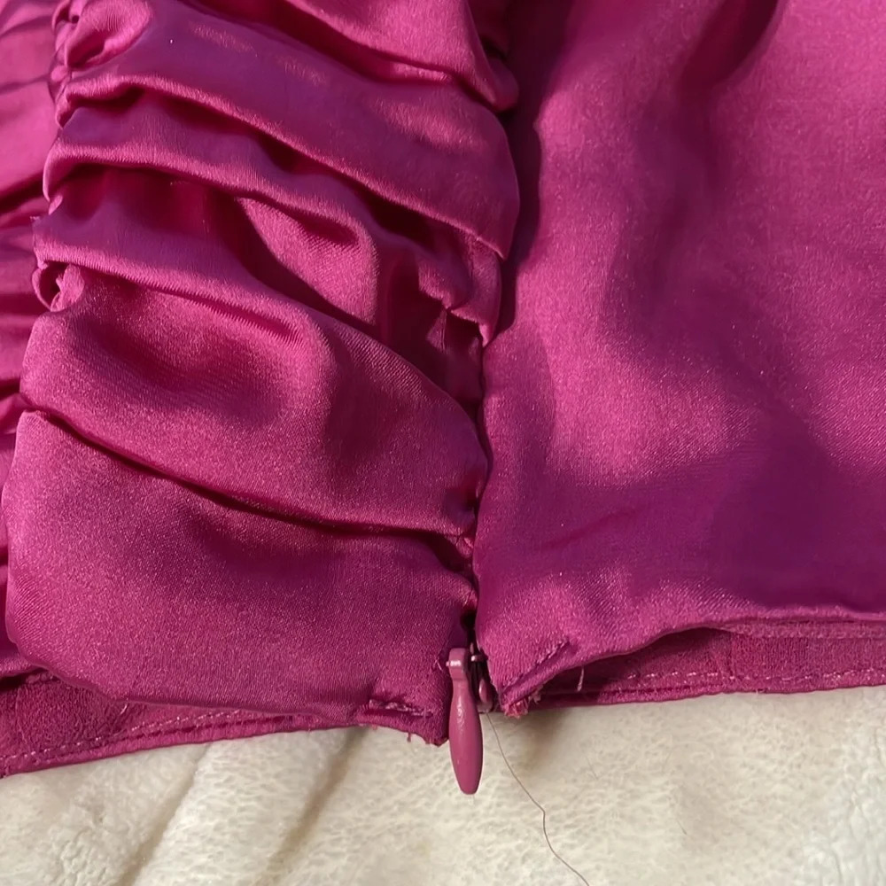 💰Zara shimmery ruffled crop top pink size small - Picture 3 of 5